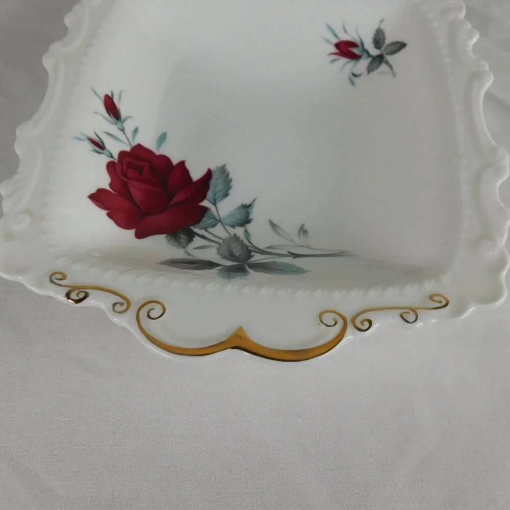 Royal Albert Sweet Romance White Floral Design Square Small Tray Meat Nut Candy - Picture 7 of 10